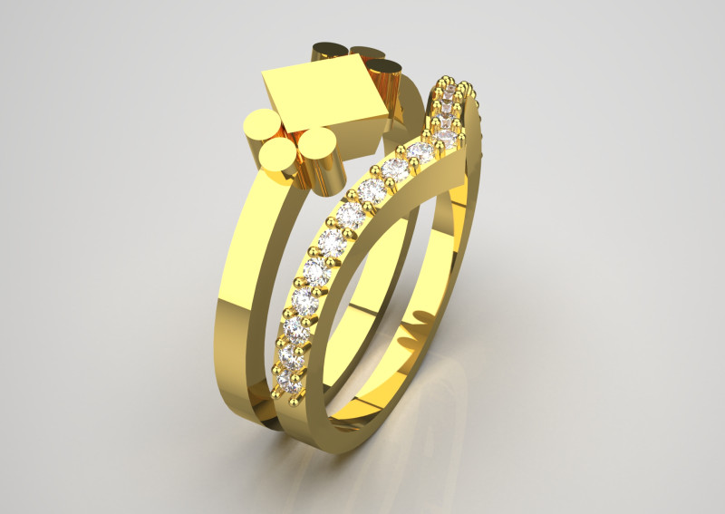 Ensemble de bagues de mariage STL 3D Embrace of Light modèle wr0033 Modèle d'impression 3D Modèles 3D en vedette .c4d .max .obj .3ds .fbx .stl .blend