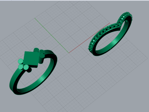 Ensemble de bagues de mariage STL 3D Embrace of Light modèle wr0033 Modèle d'impression 3D Modèles 3D en vedette