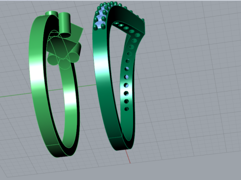 Ensemble de bagues de mariage STL 3D Embrace of Light modèle wr0033 Modèle d'impression 3D Modèles 3D en vedette