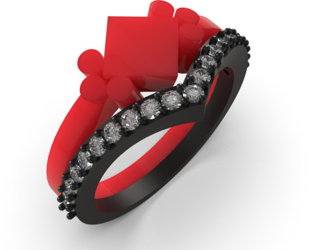 Ensemble de bagues de mariage STL 3D Embrace of Light modèle wr0033 Modèle d'impression 3D Modèles 3D en vedette