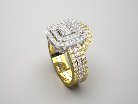 Set Cincin Perhiasan 3D Kurva Pecinta Model Wr0097 Model Cetak 3D