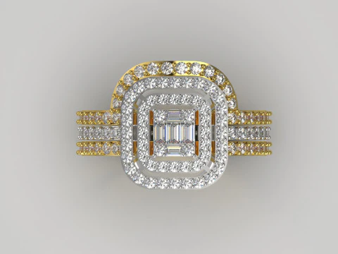 Lovers Curve STL 3D jewelry Ring Set model wr0097 3D Print Model