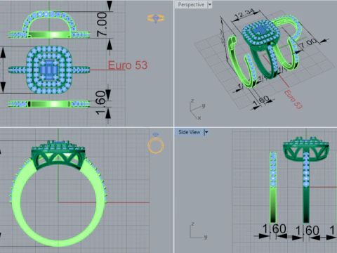 Lovers Curve STL 3D jewelry Ring Set model wr0097 3D Print Model