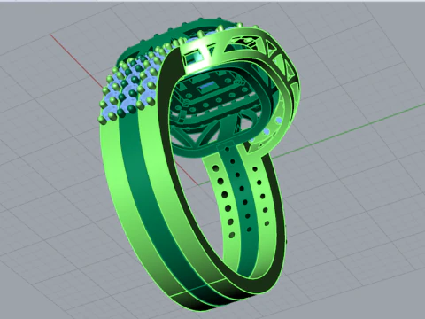 Lovers Curve STL 3D jewelry Ring Set model wr0097 3D Print Model