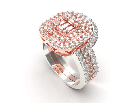 Lovers Curve STL 3D jewelry Ring Set model wr0097 3D Print Model