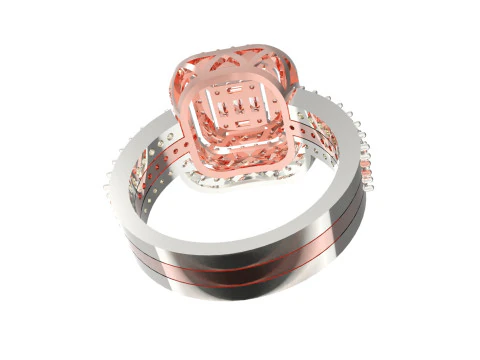 Lovers Curve STL 3D jewelry Ring Set model wr0097 3D Print Model