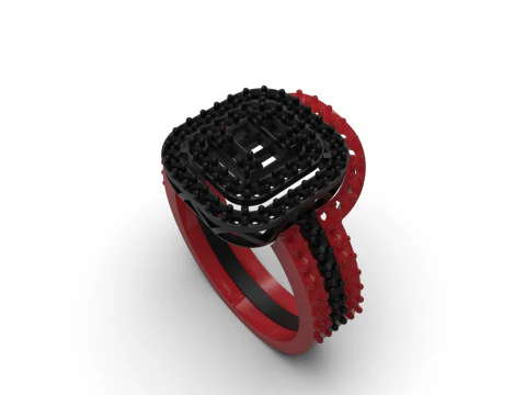 Lovers Curve STL 3D jewelry Ring Set model wr0097 3D Print Model