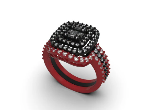 Lovers Curve STL 3D jewelry Ring Set model wr0097 3D Print Model
