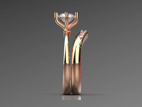 Wedding STL 3D jewelry gold ring model wr0105 3D Print Model