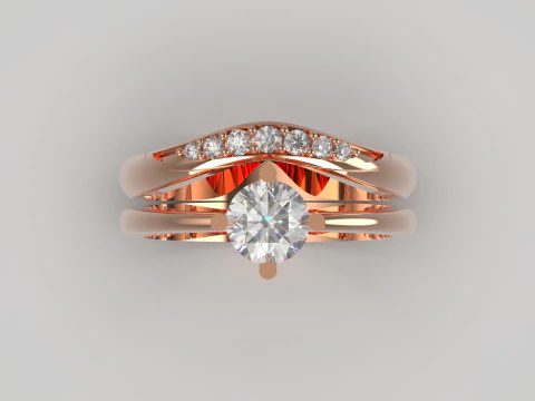 Wedding STL 3D jewelry gold ring model wr0105 3D Print Model