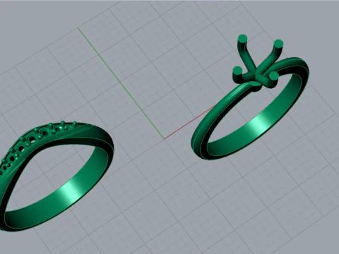Wedding STL 3D jewelry gold ring model wr0105 3D Print Model