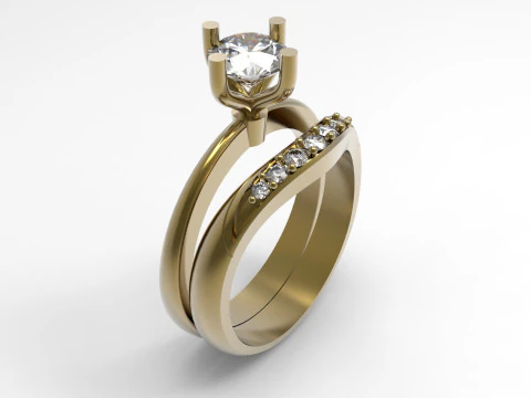 Wedding STL 3D jewelry gold ring model wr0105 3D Print Model