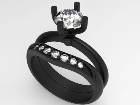 Wedding STL 3D jewelry gold ring model wr0105 3D Print Model