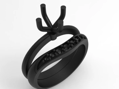 Wedding STL 3D jewelry gold ring model wr0105 3D Print Model