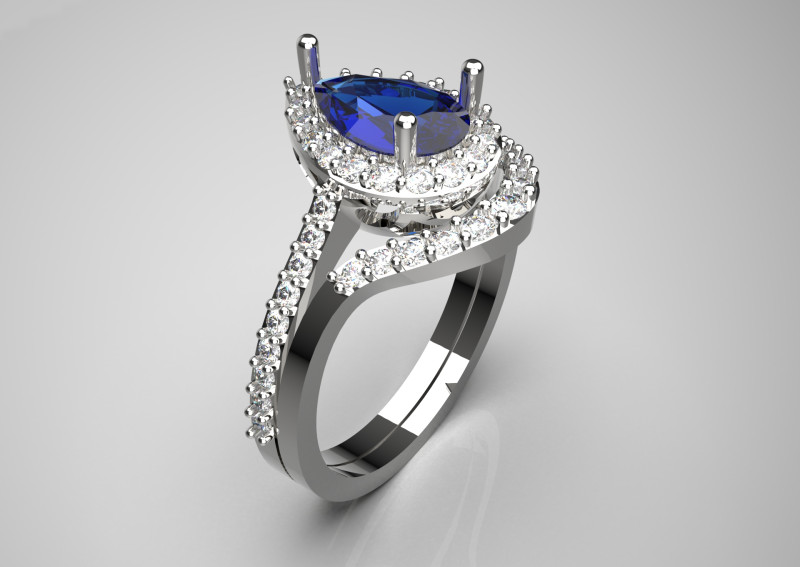 Magnífico Solitaire Engagement luxo STL 3D Ring wr0107 Modelo de Impressão 3D .c4d .max .obj .3ds .fbx .stl .blend 