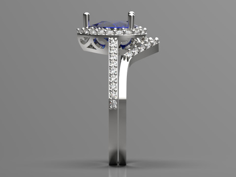 Magnífico Solitaire Engagement luxo STL 3D Ring wr0107 Modelo de Impressão 3D