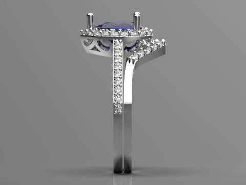 Magnificent Solitaire Engagement luxury STL 3D Ring wr0107 3D Print Model