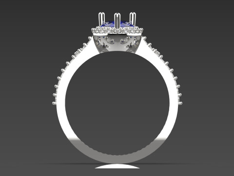 Magnífico Solitaire Engagement luxo STL 3D Ring wr0107 Modelo de Impressão 3D