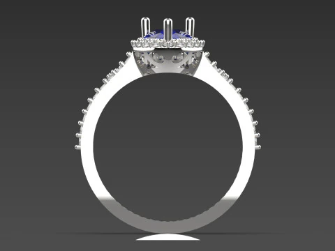 Magnificent Solitaire Engagement luxury STL 3D Ring wr0107 3D Print Model