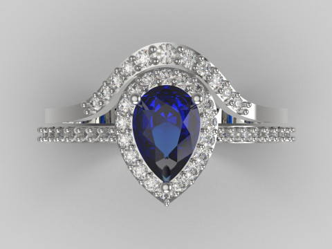 Magnífico Solitaire Engagement luxo STL 3D Ring wr0107 Modelo de Impressão 3D