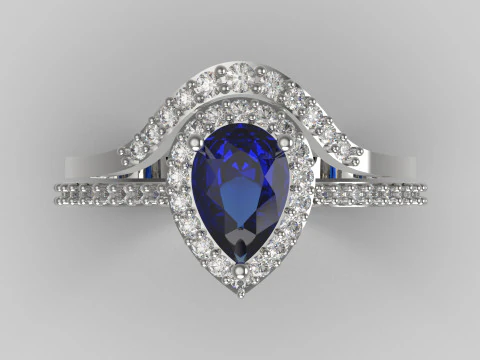 Magnificent Solitaire Engagement luxury STL 3D Ring wr0107 3D Print Model