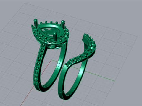 Magnífico Solitaire Engagement luxo STL 3D Ring wr0107 Modelo de Impressão 3D