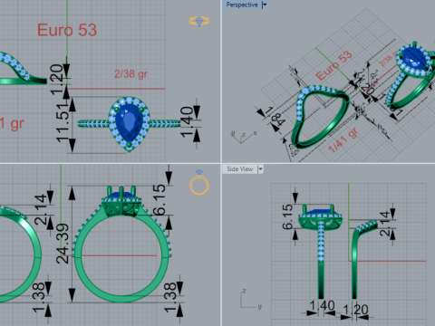 Magnífico Solitaire Engagement luxo STL 3D Ring wr0107 Modelo de Impressão 3D