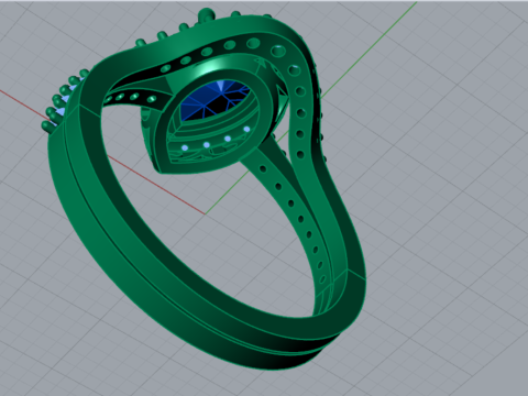 Magnífico Solitaire Engagement luxo STL 3D Ring wr0107 Modelo de Impressão 3D