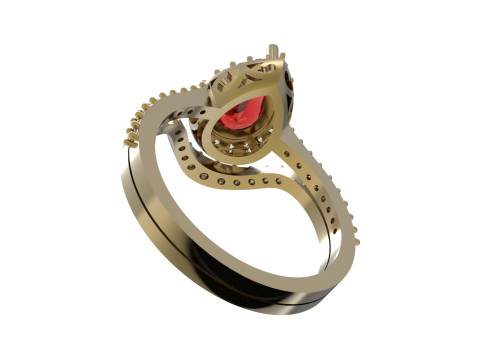 Magnífico Solitaire Engagement luxo STL 3D Ring wr0107 Modelo de Impressão 3D