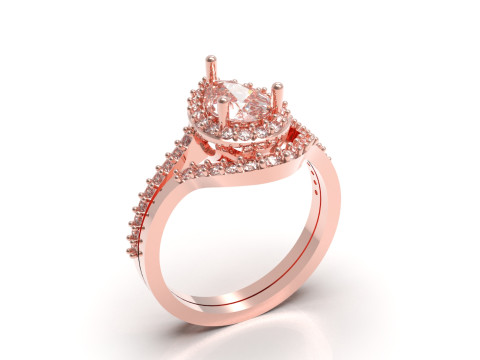 Magnífico Solitaire Engagement luxo STL 3D Ring wr0107 Modelo de Impressão 3D