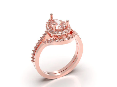 Magnificent Solitaire Engagement luxury STL 3D Ring wr0107 3D Print Model