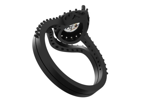 Magnífico Solitaire Engagement luxo STL 3D Ring wr0107 Modelo de Impressão 3D