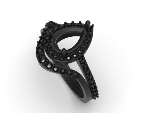 Magnífico Solitaire Engagement luxo STL 3D Ring wr0107 Modelo de Impressão 3D