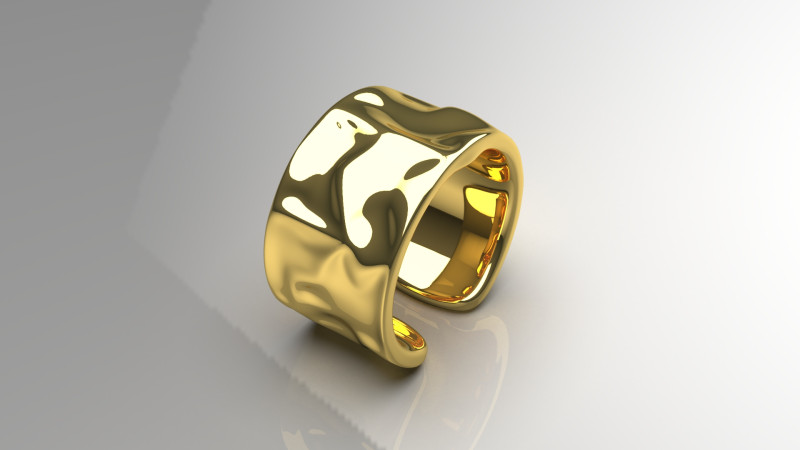 Minimalistische brede manchet STL 3DM 3D gouden ring model gr0012 3D-printmodel 3D printmodel .c4d .max .obj .3ds .fbx .stl .blend