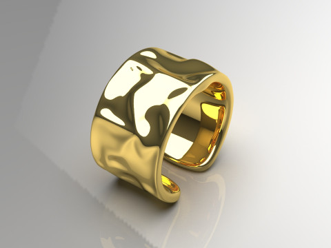 Minimalistische brede manchet STL 3DM 3D gouden ring model gr0012 3D-printmodel 3D printmodel