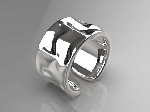 Minimalistische brede manchet STL 3DM 3D gouden ring model gr0012 3D-printmodel 3D printmodel