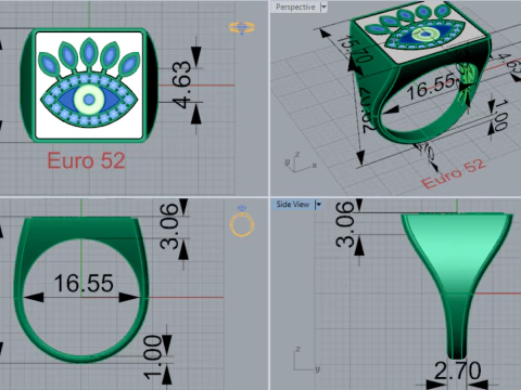 Eye of the Eye Protection and Beauty STL 3D printable ring jr00163 3D Print Model