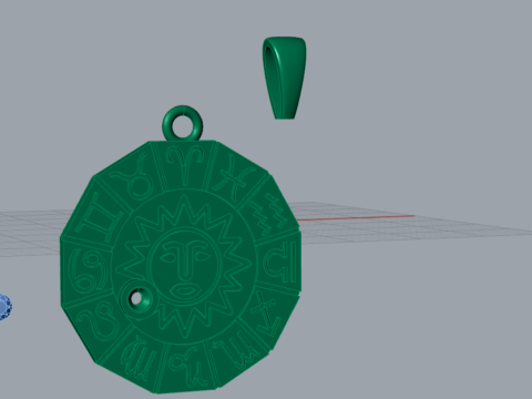 Le pendentif en or STL 3D est une roue du zodiaque circulaire frappante gp0426, modèle d'impression 3D Modèles 3D en vedette