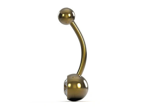 Dangle Shine Belly Button navel Piercing model p0001 3D Print Model