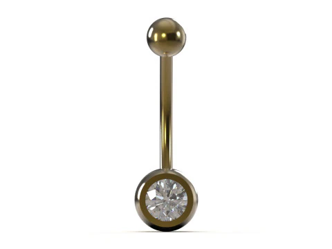 Dangle Shine Belly Button navel Piercing model p0001 3D Print Model