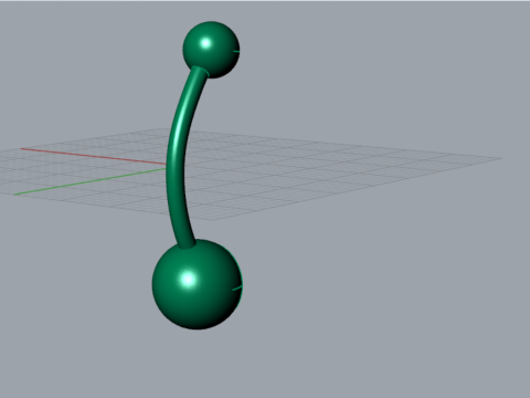 Dangle Shine Bauchnabelpiercing, Modell p0001 3D Druckmodell