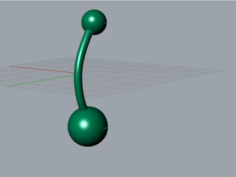 Dangle Shine Belly Button navel Piercing model p0001 3D Print Model