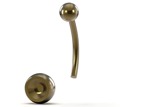 Dangle Shine Belly Button navel Piercing model p0001 3D Print Model
