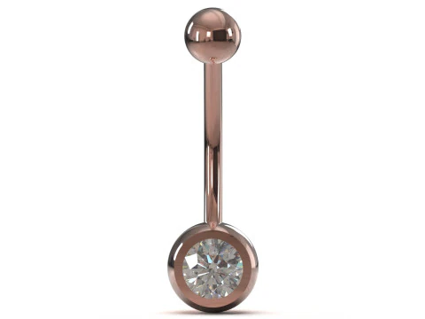 Dangle Shine Belly Button navel Piercing model p0001 3D Print Model