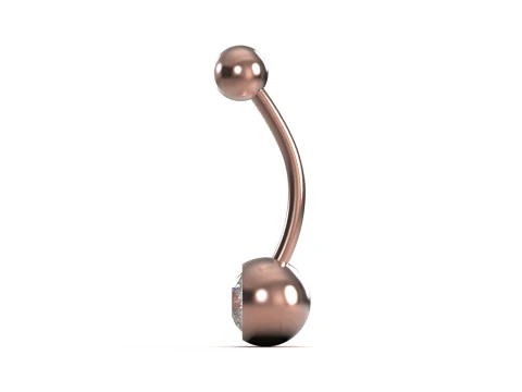 Dangle Shine Belly Button navel Piercing model p0001 3D Print Model