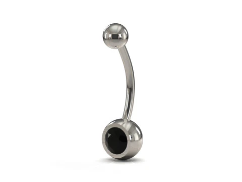 Dangle Shine Belly Button navel Piercing model p0001 3D Print Model