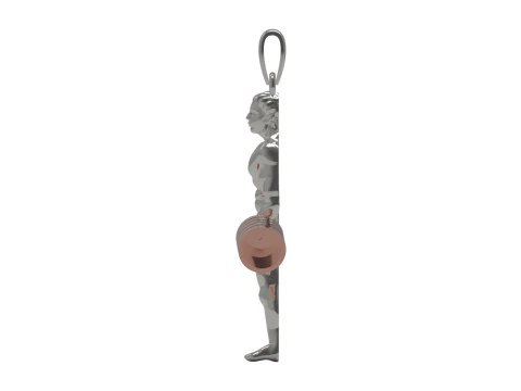 Muscular figure lifting a barbell stl 3d gold pendant model gp0240 3D Print Model