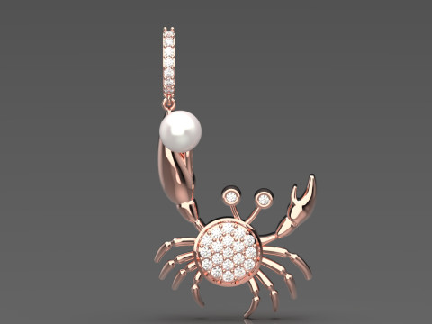 Colgante de joyería Pearl Crabs STL 3D modelo pp0049 Modelo de impresión 3D