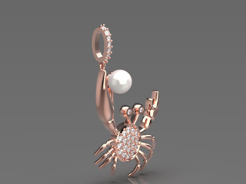 진주 게 STL 3D 쥬얼리 펜던트 모델 pp0049 3D 프린트 모델
