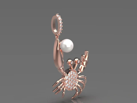 Жемчужные крабы STL 3D модель ювелирного кулона pp0049 3D Принт Модель
